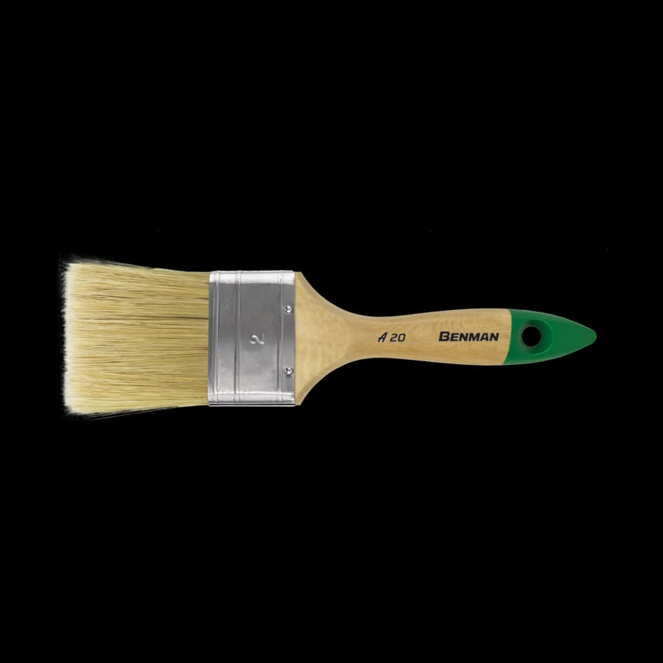 PENSULĂ CU PĂR ALB, EXTRA-DUBLĂ MÂNER DIN LEMN, Α20 - 1,5", BENMAN