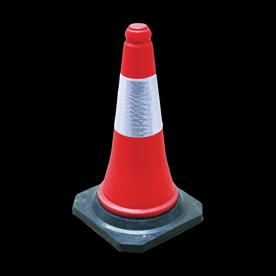 TRAFFIC CONES, 50cm WITH REFLECTOR