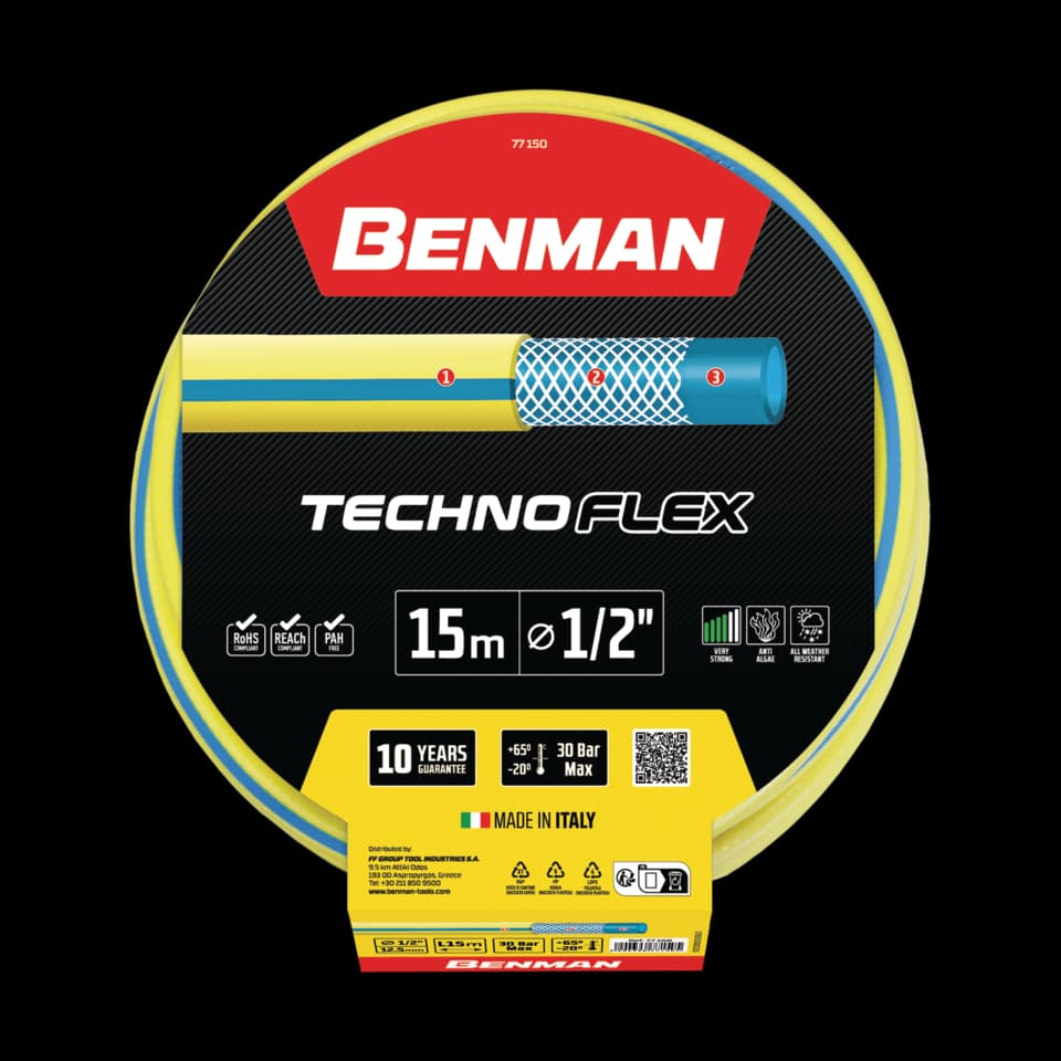 FURTUN TECHNOFLEX, Benman, 1"X 50 m (JAUNE)