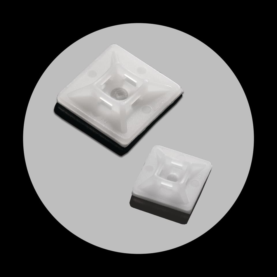 SUPORT ADEZIV PENTRU COLIERE PLASTIC, BENMAN 27.5X27.5mm upto Ø4.8 (100BUC.)
