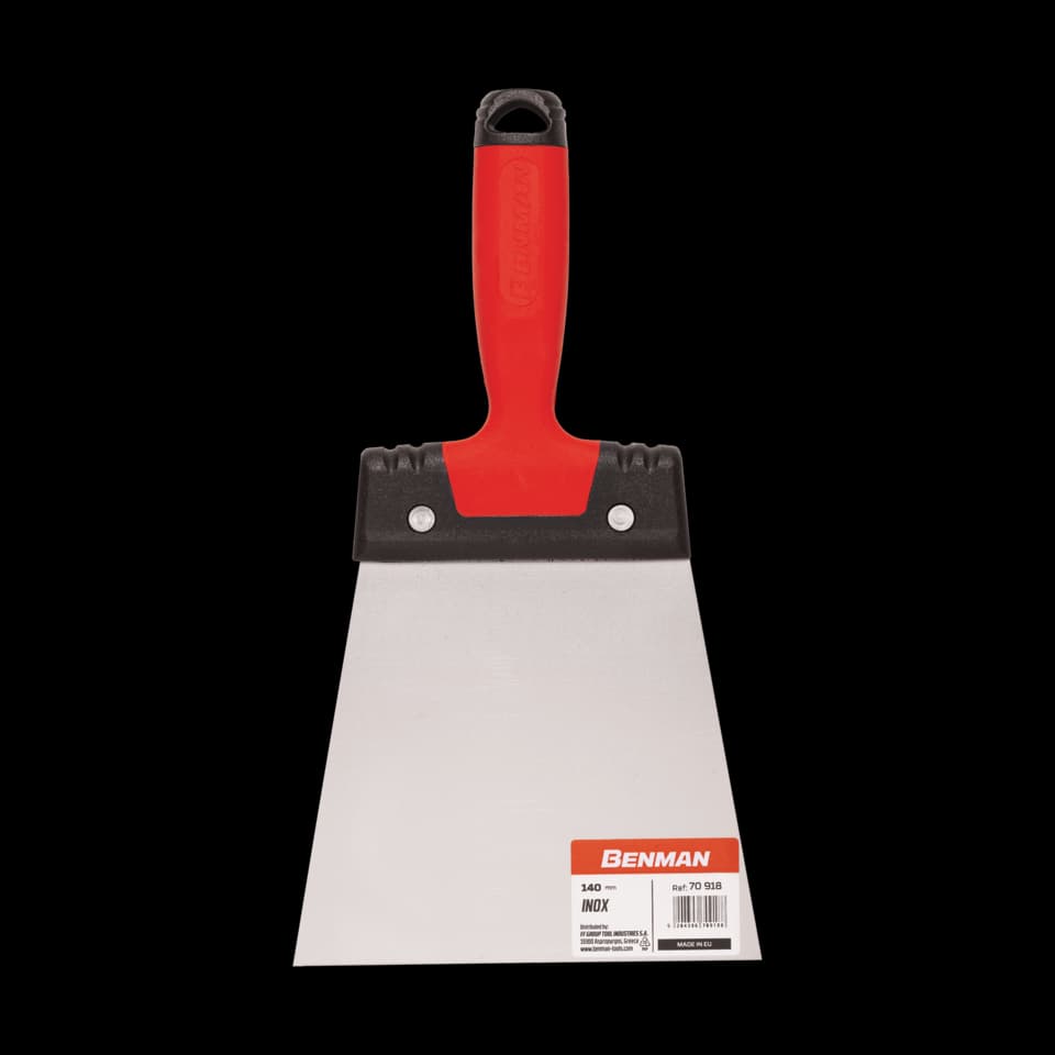 MISTRIE - SPATULA INOX , PATRATA CU DINTI, MANER LEMN, Benman,   120mm