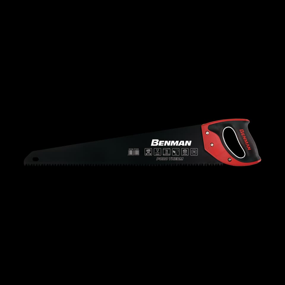 FIERĂSTRĂU DE MÂNĂ PENTRU POROTHERM CU MÂNER ERGONOMIC 72TPI, 600mm, BENMAN