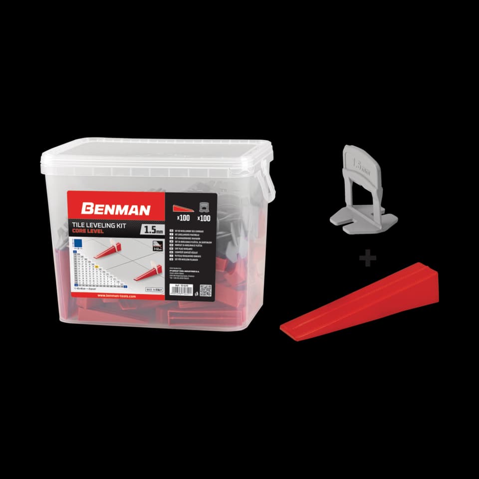 CHIT PLACI NIVELANTE CU 100 DISTANȚIERE 1,5mm & 100 PENE PENTRU Î3-12mm, BENMAN