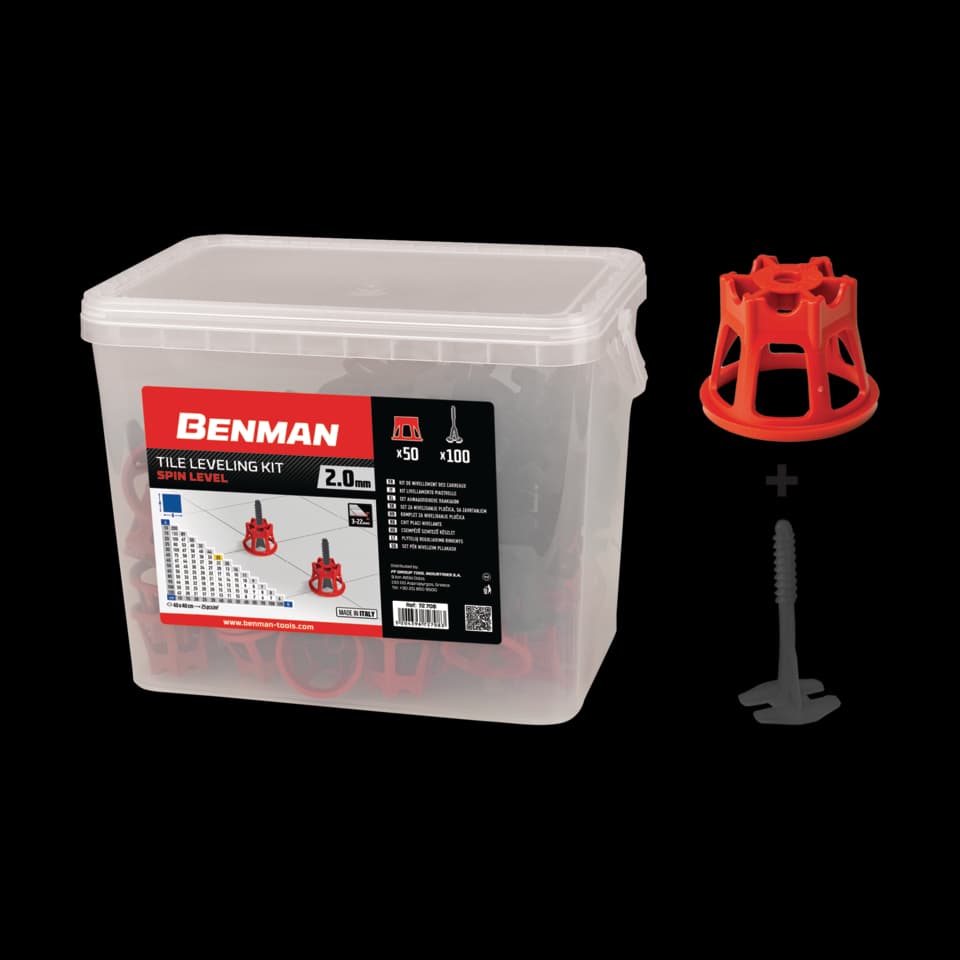 CHIT PLACI NIVELANTE CU 100 DISTANȚIERE LINEARE 2mm & 50 PENE PENTRU Î3-22mm, LIGHT LEVEL, BENMAN