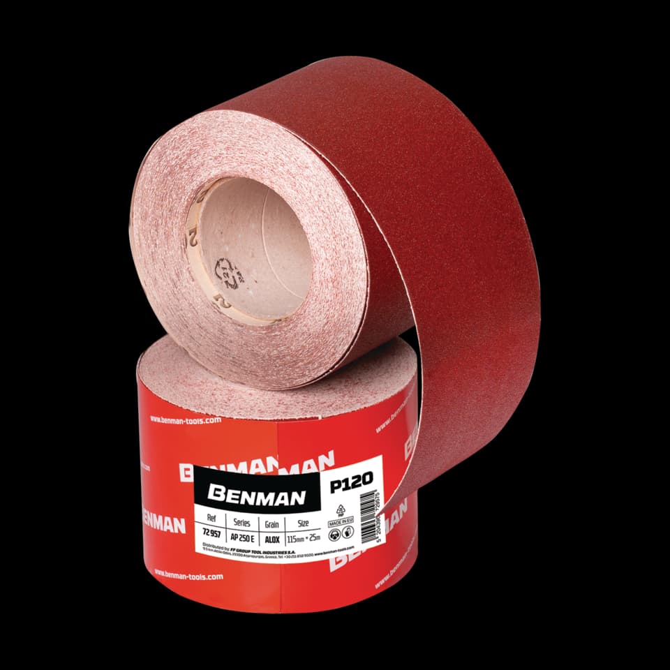 ROLĂ DE ŞLEFUIT CU OXID DE ALUMINIU, E-WEIGHT, 115mmx25m, 024G, BENMAN