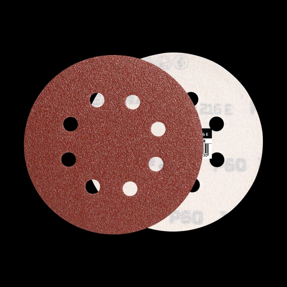 ALUMINIUM OXIDE VELCRO DISC 125mm WITH 8 HOLES- P60, 50PCS, BENMAN