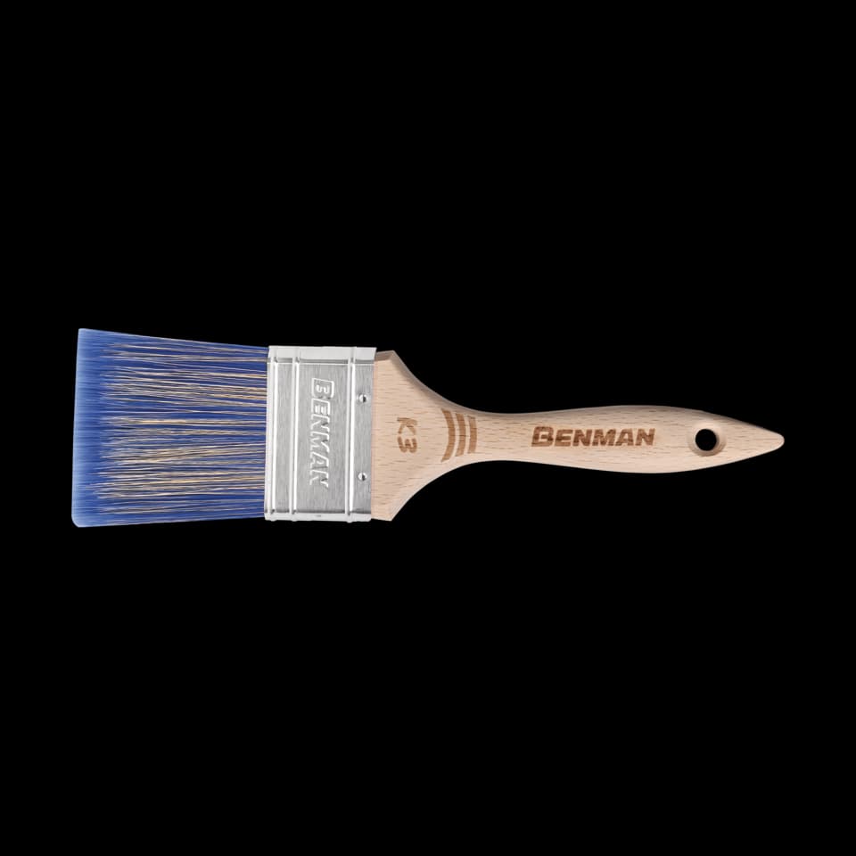 PENSULĂ PLATĂ AMERICANA K3, PERI ALBASTRI, MÂNER DIN LEMN, 70mm, BENMAN