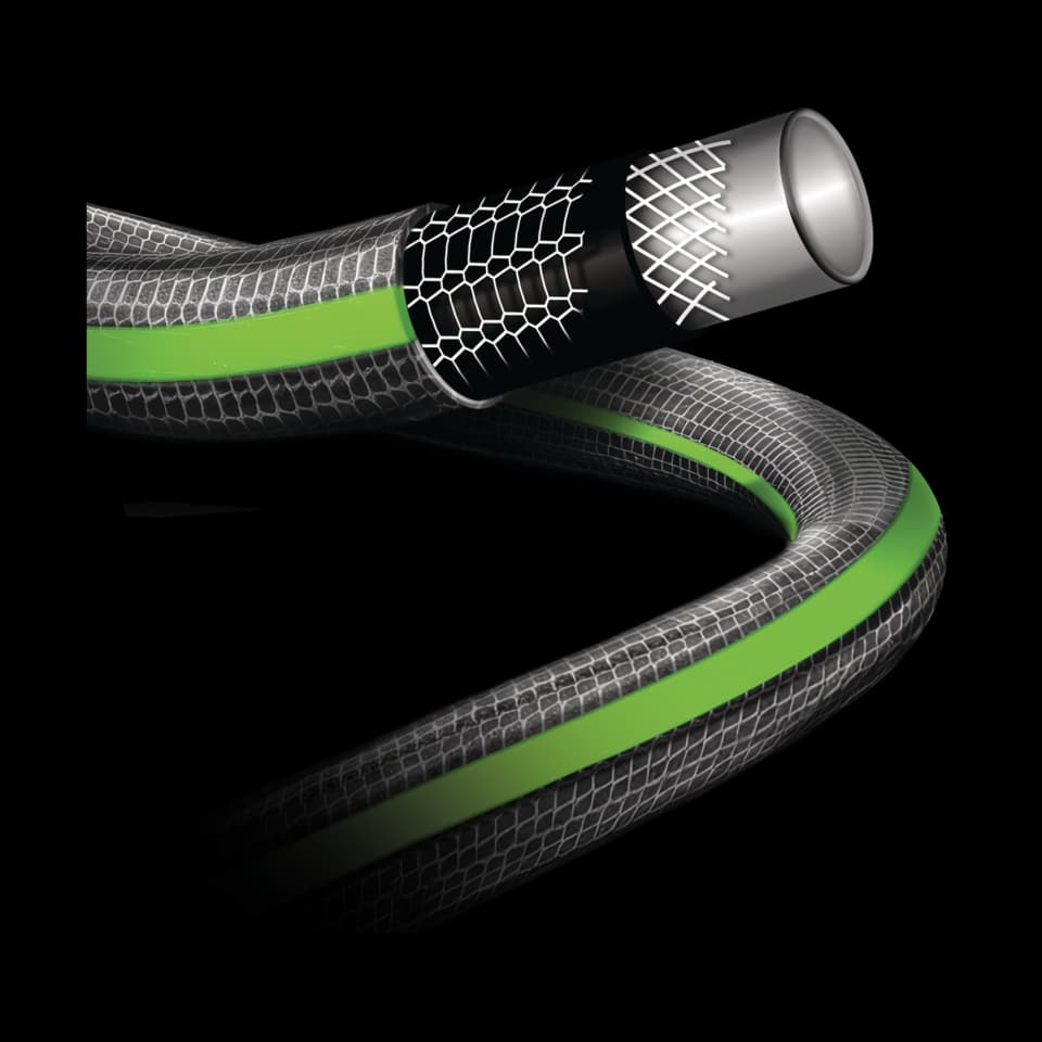 FURTUN DE GRĂDINĂ FLEX PRO 5/8" x 50m, GRI - VERDE, BENMAN