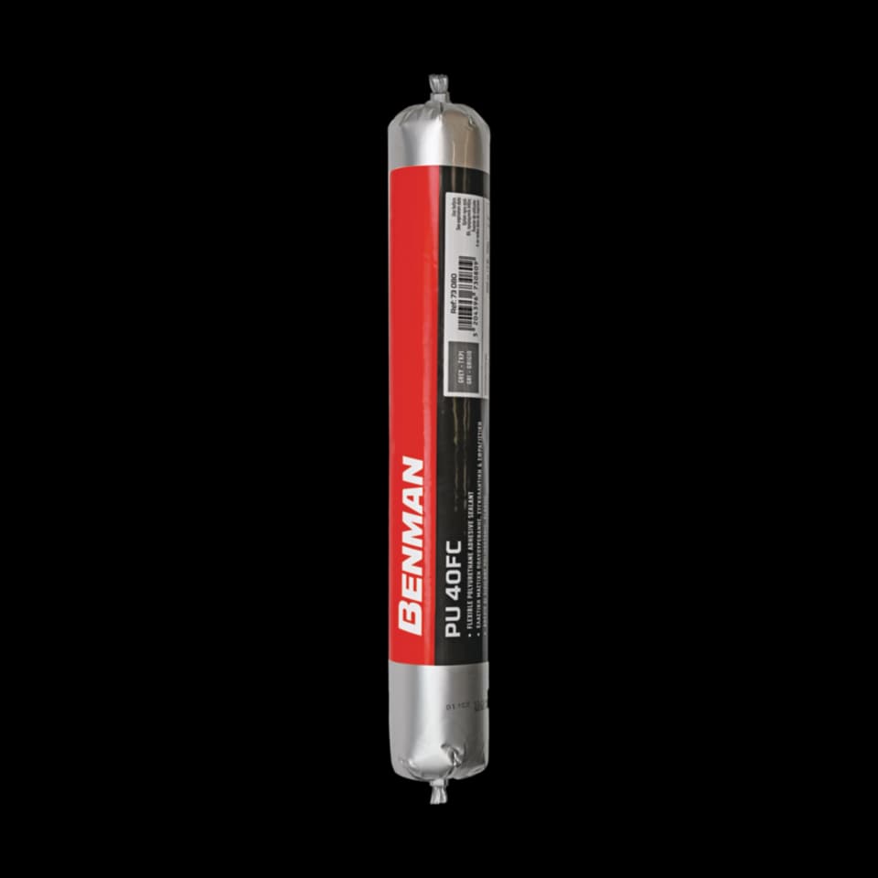 ETANȘANT CU ADEZIV POLIURETANIC FLEXIBIL PU 40FC, TUB, 600 ml, NEGRU, BENMAN