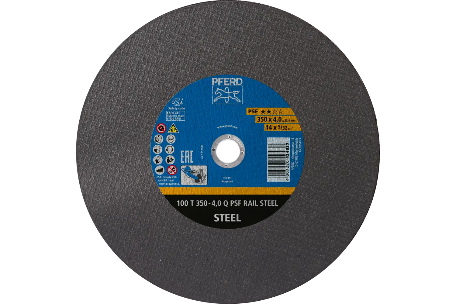 100T 350-4.0 Q PSF RAIL STEEL/25.4
