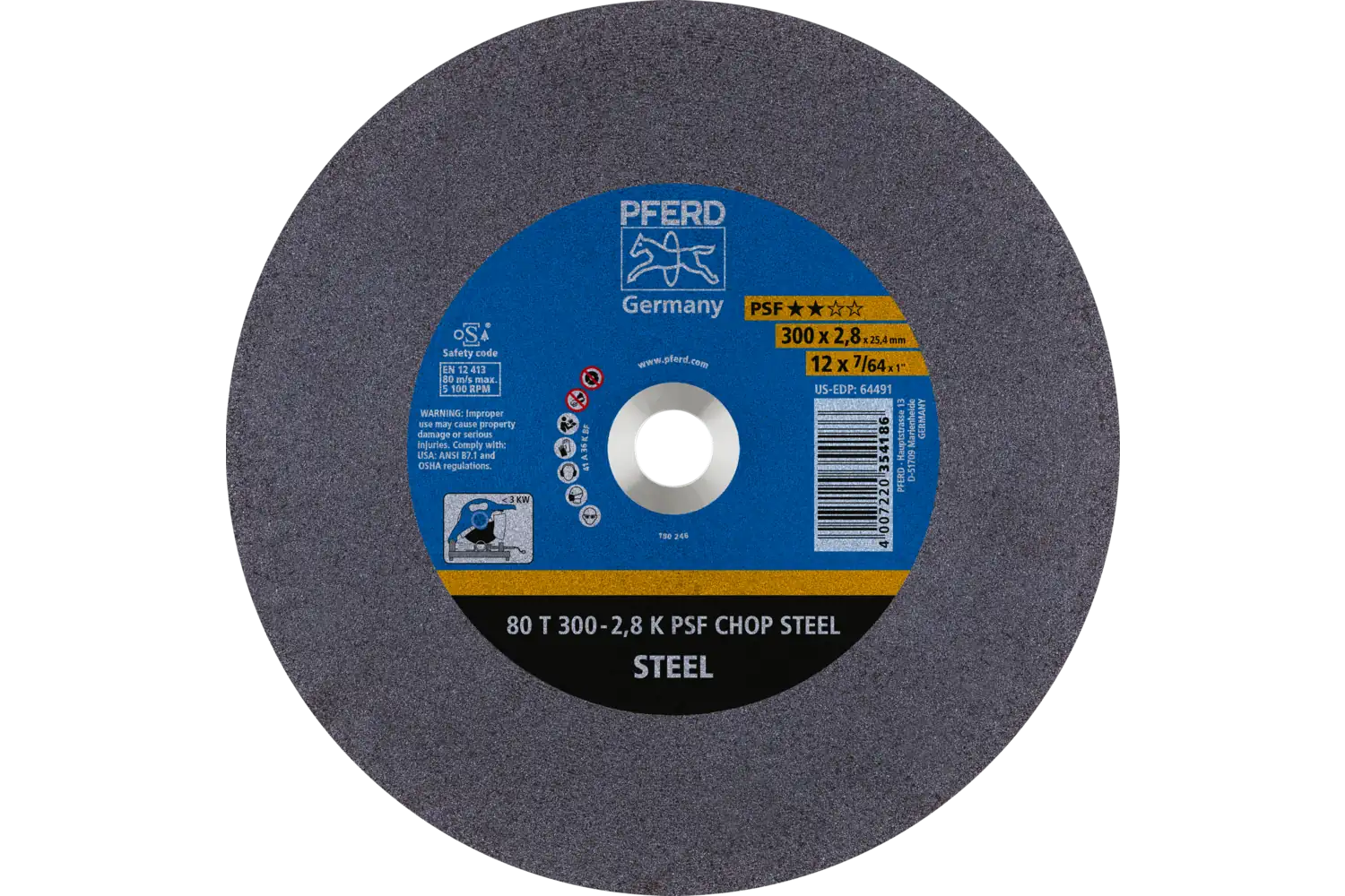 80 T 300-2,8 K PSF CHOP STEEL/25,4
