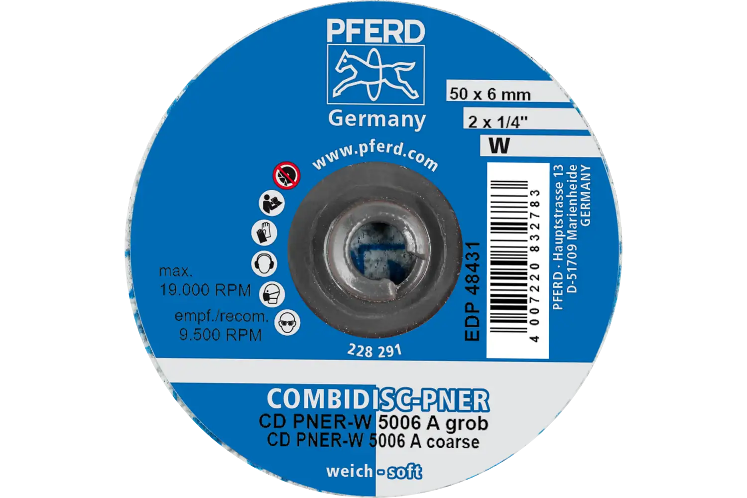 Disc abraziv cu prindere rapidă (sistem COMBIDISC) CD PNER-W 5006 A G 3