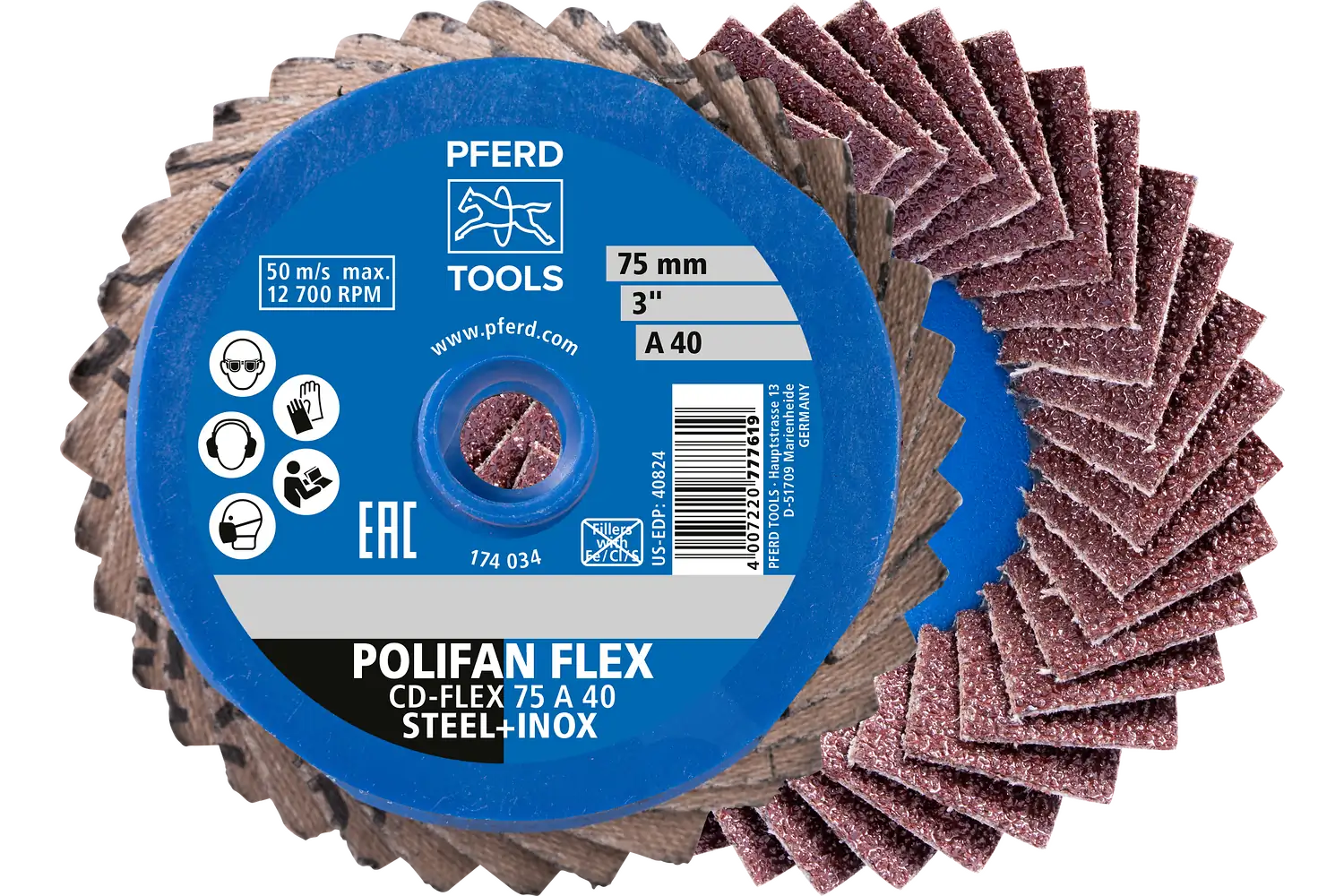 Disc abraziv cu prindere rapidă (sistem COMBIDISC) CDR-FLEX 75 A  60