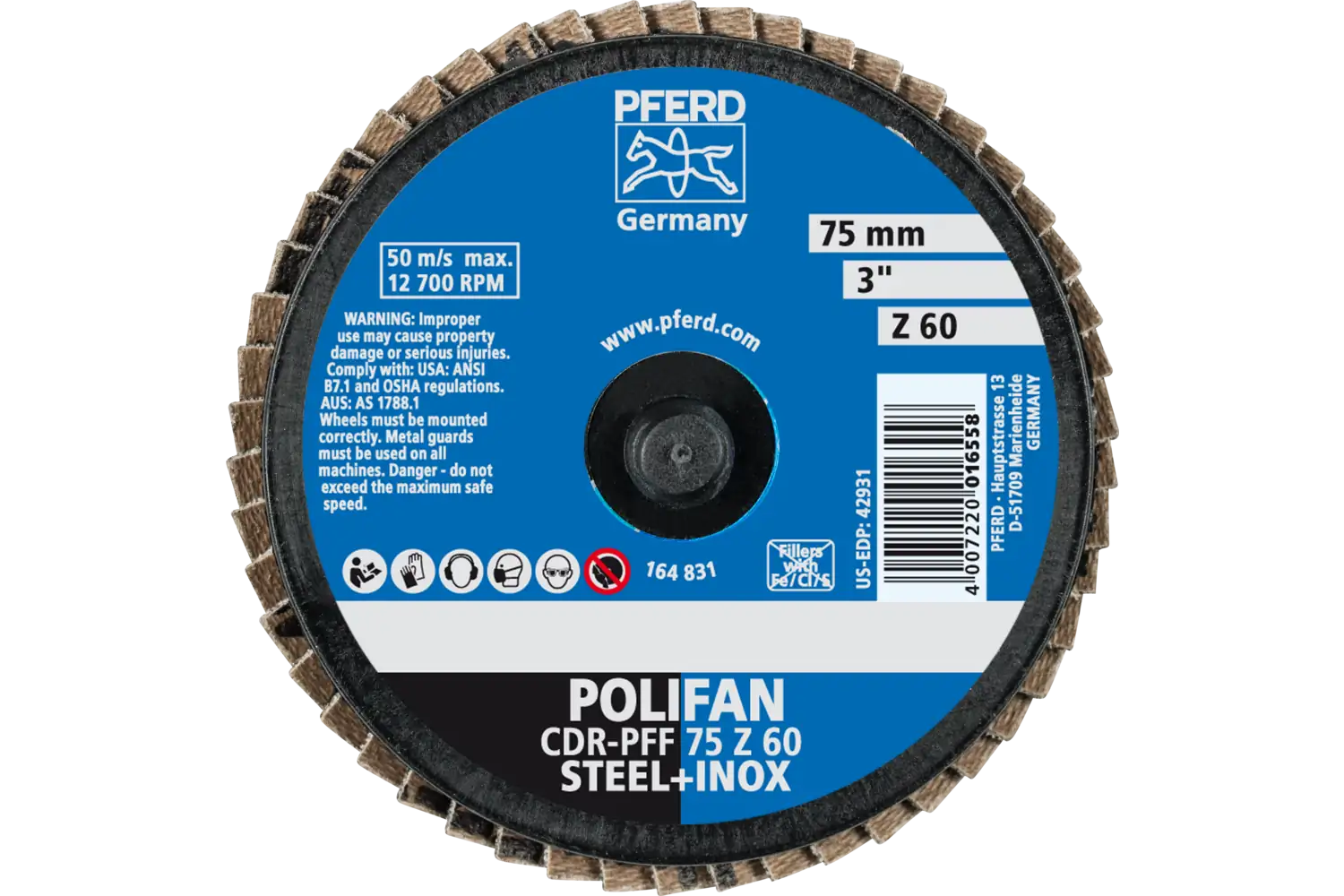 Disc lamelar frontal (POLIFAN) CDR PFF 75 Z 60 3
