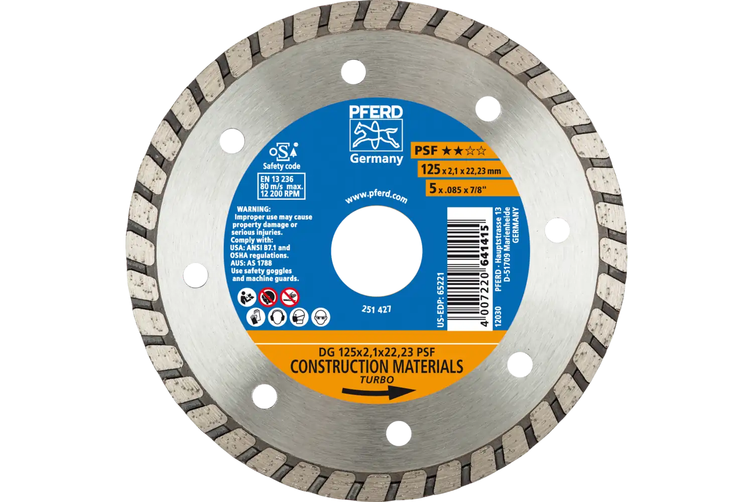 Disc diamantat de debitat / Lamă diamantată DG 125 x 2,1 x 22,23 PSF
