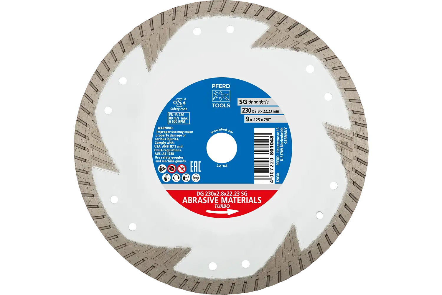 Disc de debitat diamantat DG 230 x 2,8 x 22,23 SG