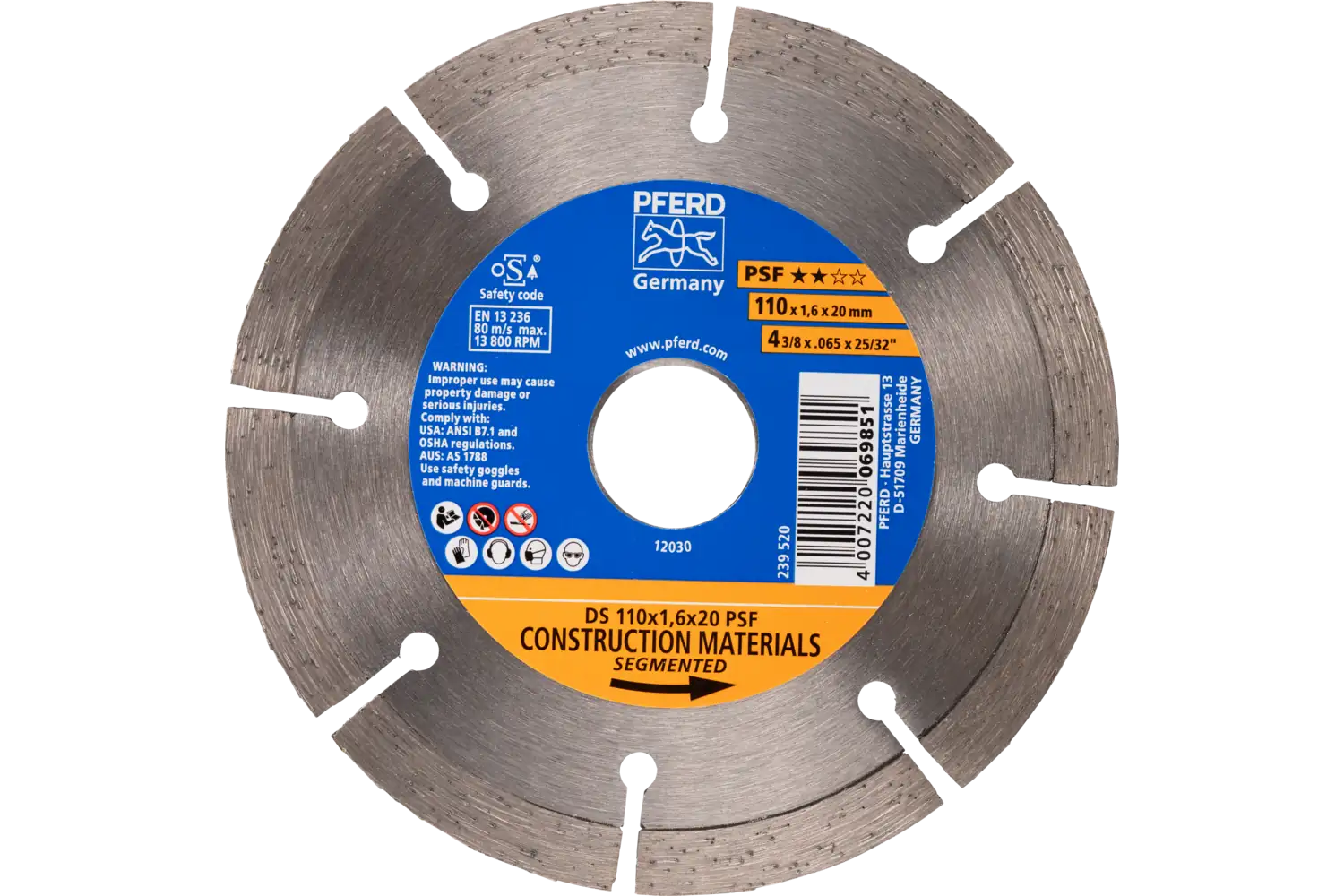 Disc diamantat de debitat / Lamă diamantată DS 110X1.6X20 START