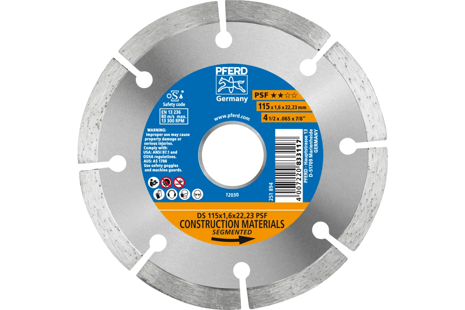 Disc diamantat de debitat / Lamă diamantată DS 115x1.6x22.23 START