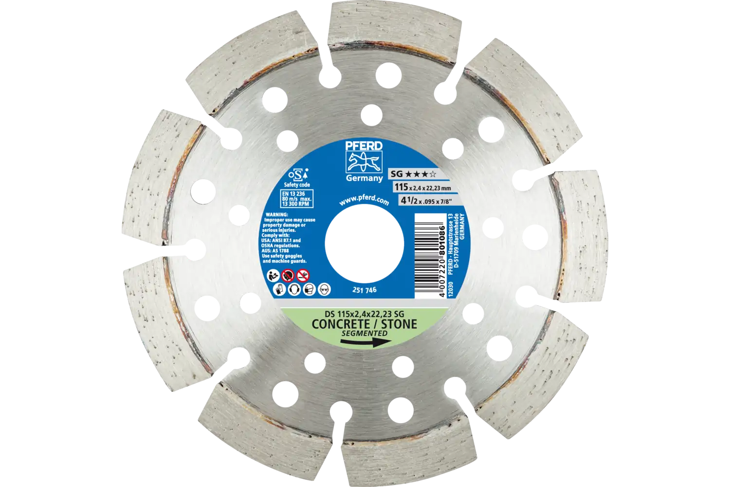 Disc de debitat diamantat DS 115 x 2,4 x 22,23 SG
