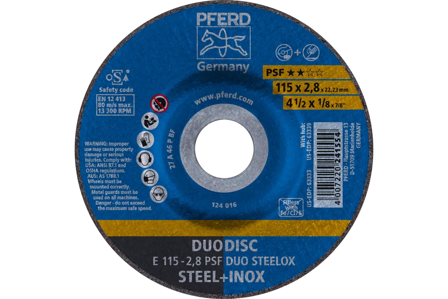 Duodisc E E 115-2,8 PSF DUO STEELOX