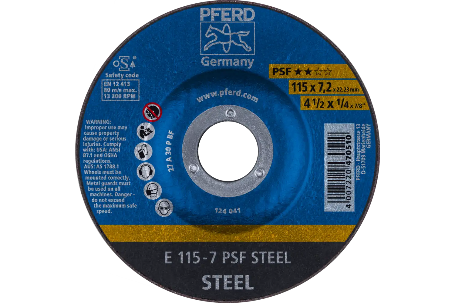Disc de șlefuire (polizor de banc / universal) E 115-7 PSF STEEL