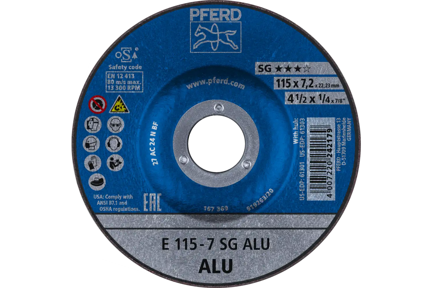 Disc de șlefuire (polizor de banc / universal) E 115-7 SG ALU