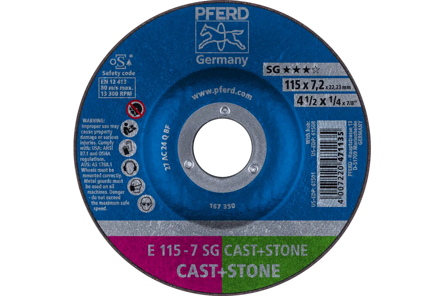 Disc de șlefuire (polizor de banc / universal) E 115-7 SG CAST+STONE
