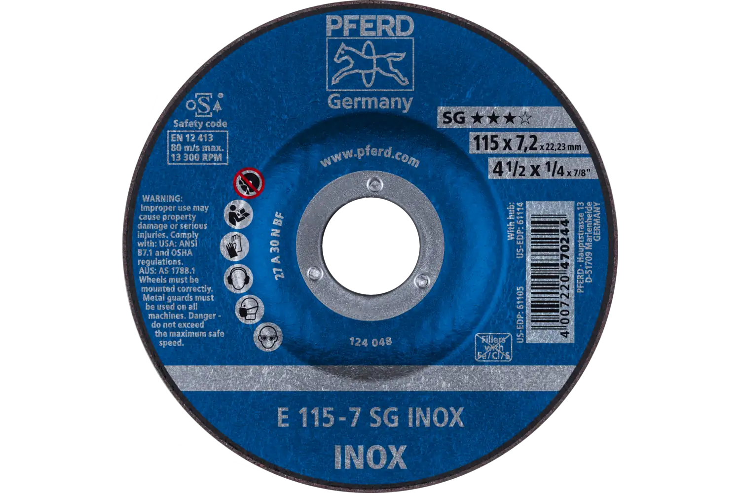 Disc de șlefuire (polizor de banc / universal) E 115-7 SG INOX