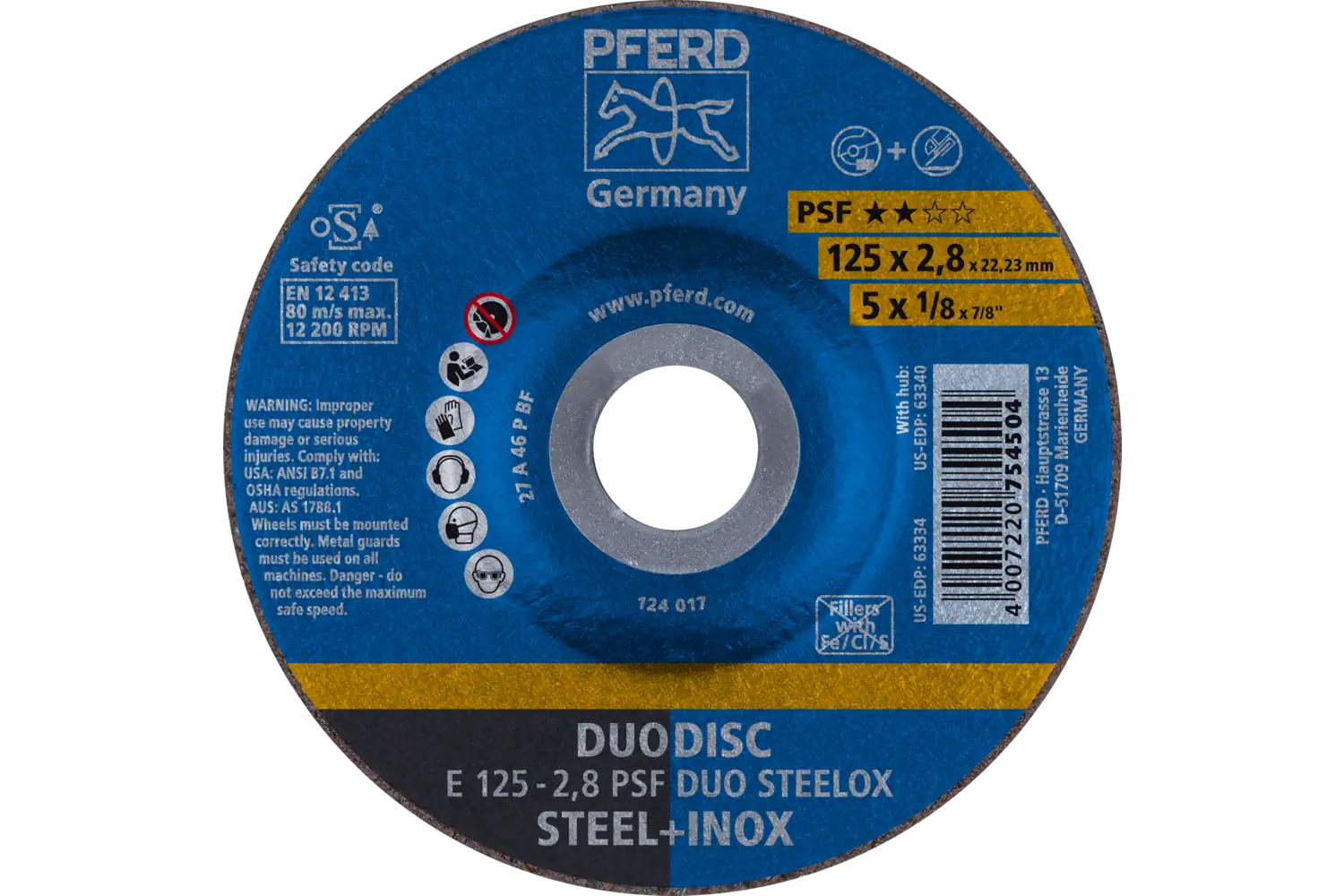 Duodisc E E 125-2,8 PSF DUO STEELOX