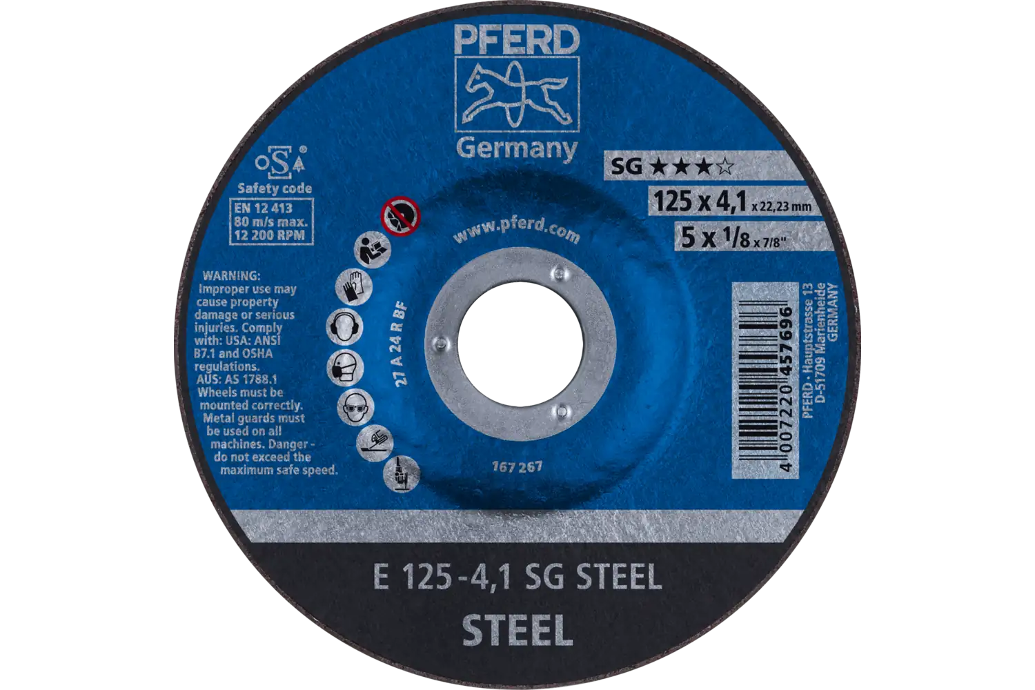 Disc de șlefuire (polizor de banc / universal) E 125-4,1 SG STEEL
