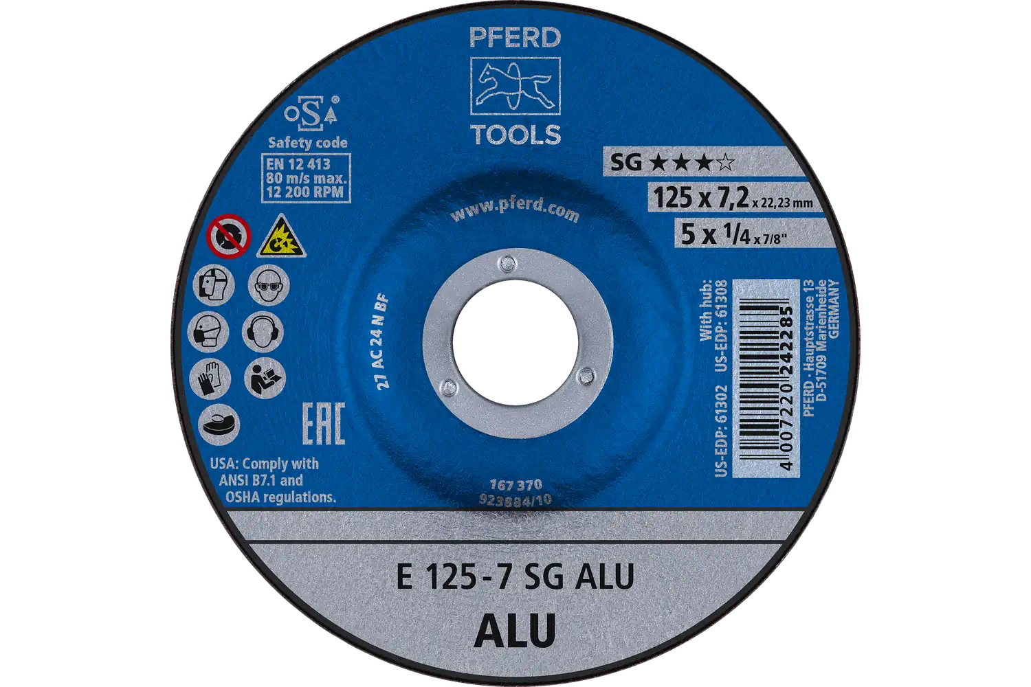 Disc de șlefuire (polizor de banc / universal) E 125-7 SG ALU
