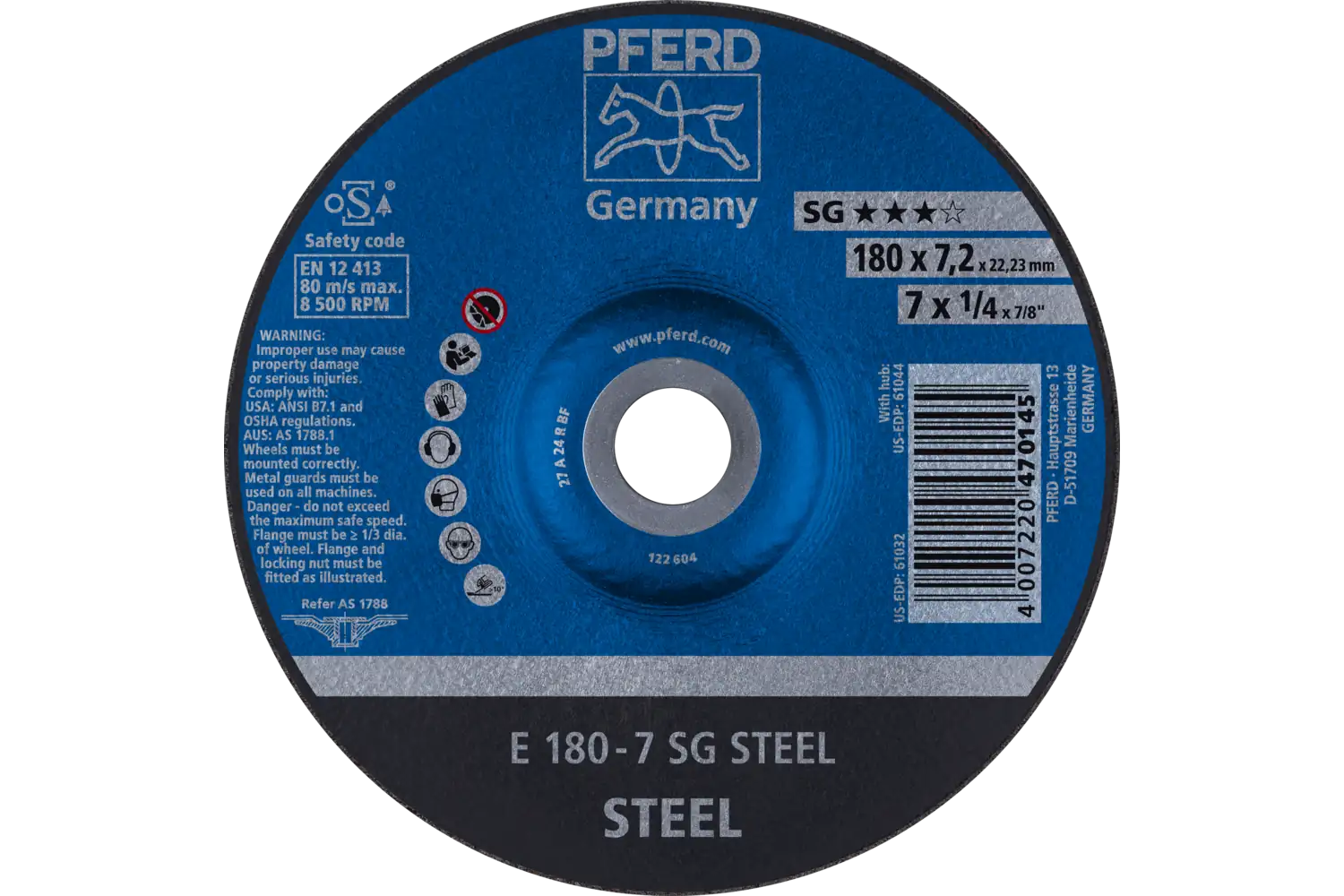 Disc de șlefuire (polizor de banc / universal) E 180-7 SG STEEL