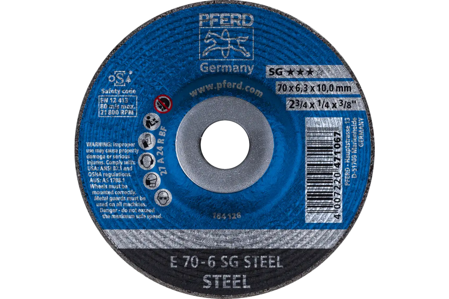 Disc de șlefuire (polizor de banc / universal) E 70-6 SG STEEL/10.0