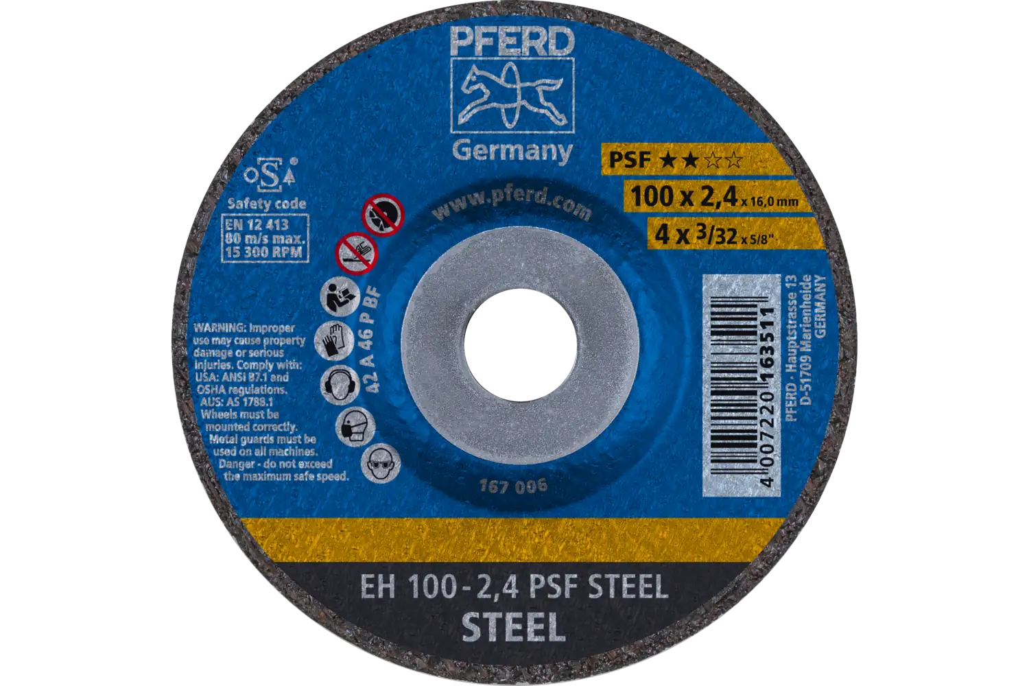Disc de debitat (tăiere) EH 100-2,4 PSF STEEL/16,0