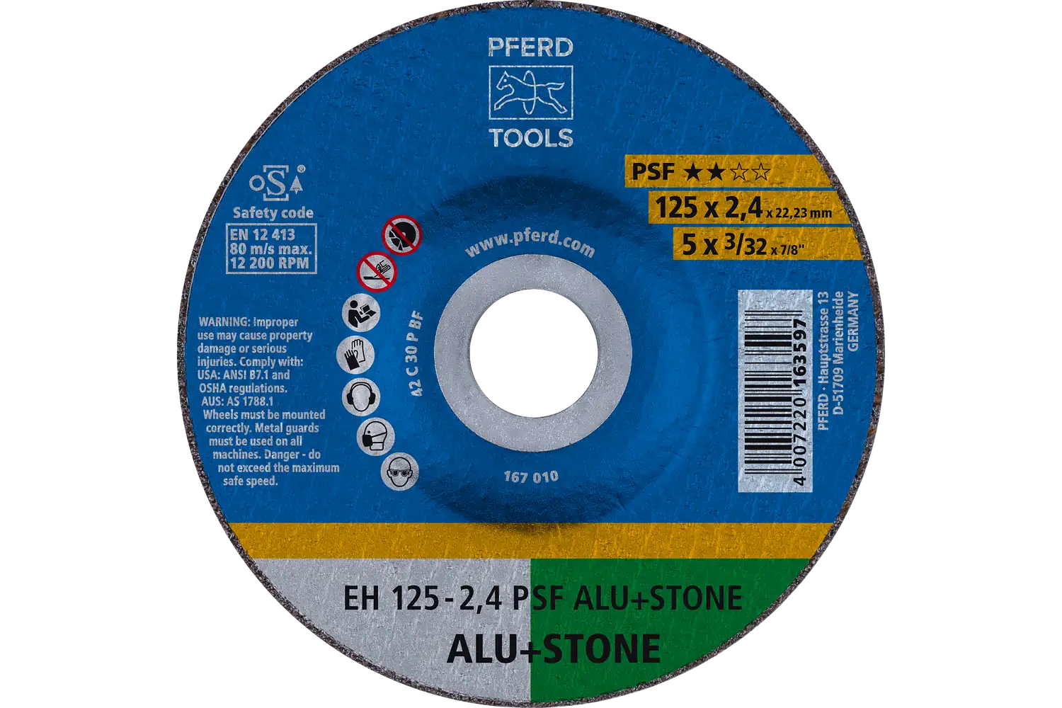 Disc de debitat (tăiere) EH 125-2,4 PSF ALU+STONE