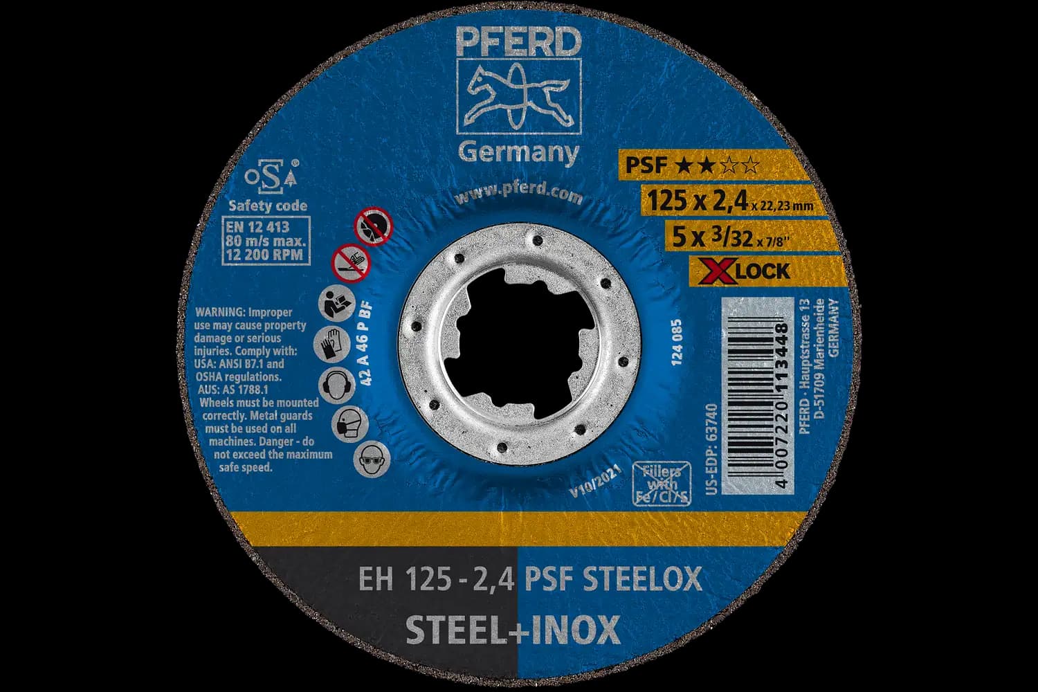 Disc de debitat (tăiere) EH 125-2,4 PSF STEELOX/X-LOCK