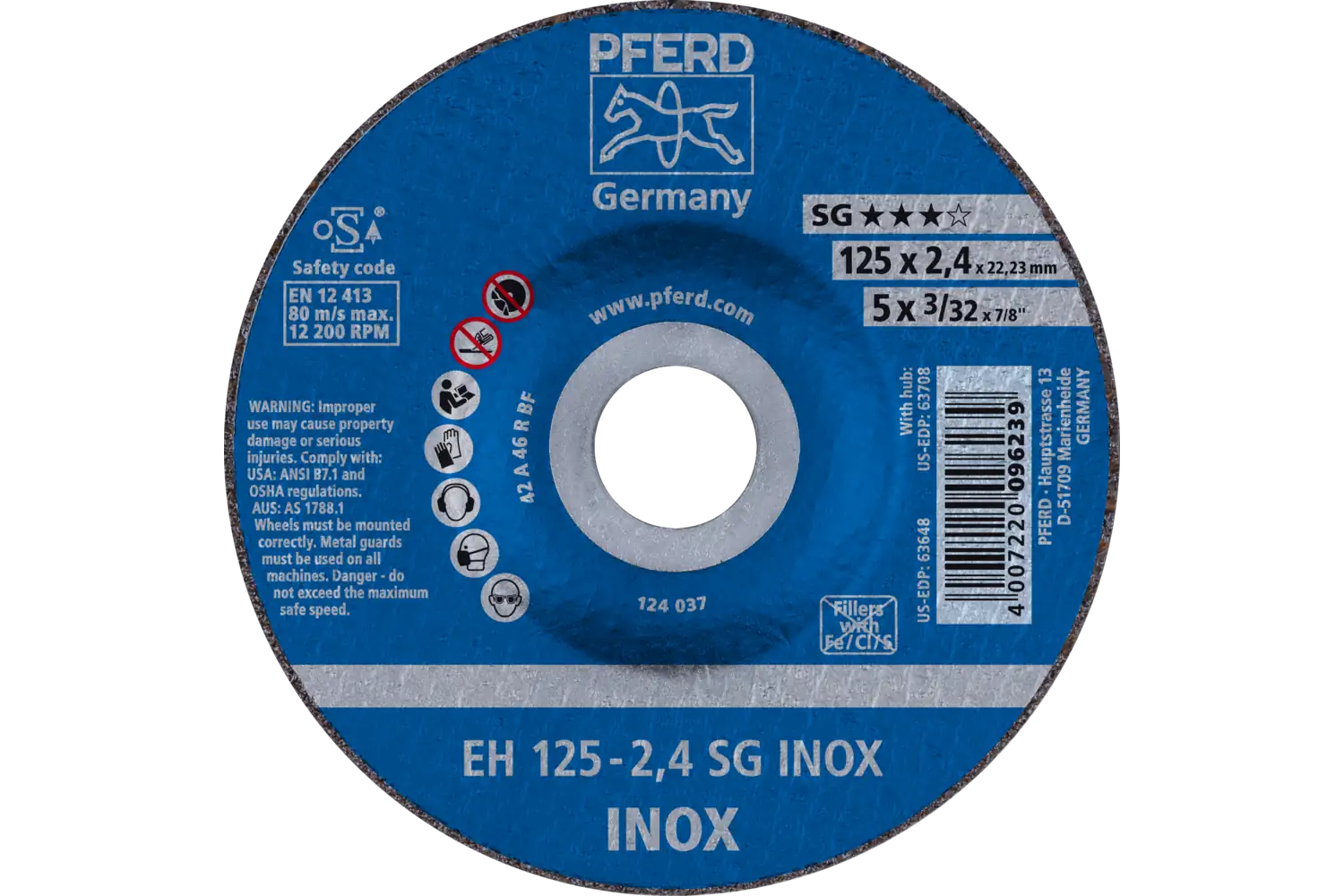 Disc de debitat (tăiere) EH 125-2,4 SG INOX
