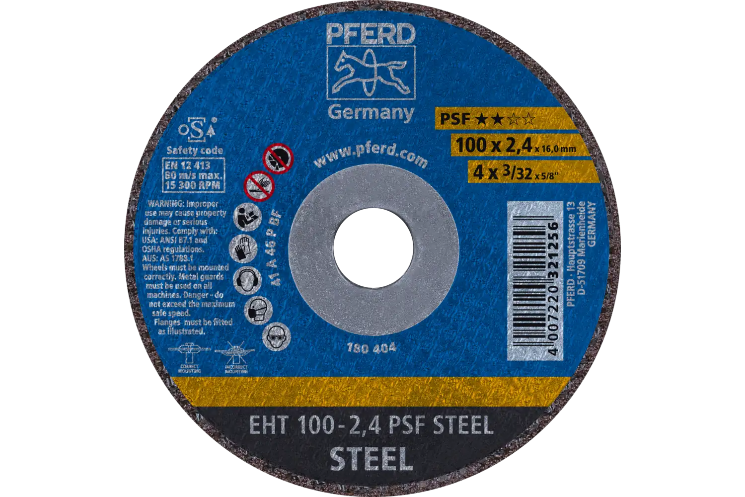 Disc de debitat (tăiere) EHT 100-2,4 PSF STEEL/16,0