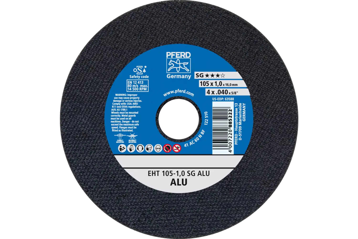 Disc de debitat (tăiere) EHT 105-1,0 SG ALU/16,0
