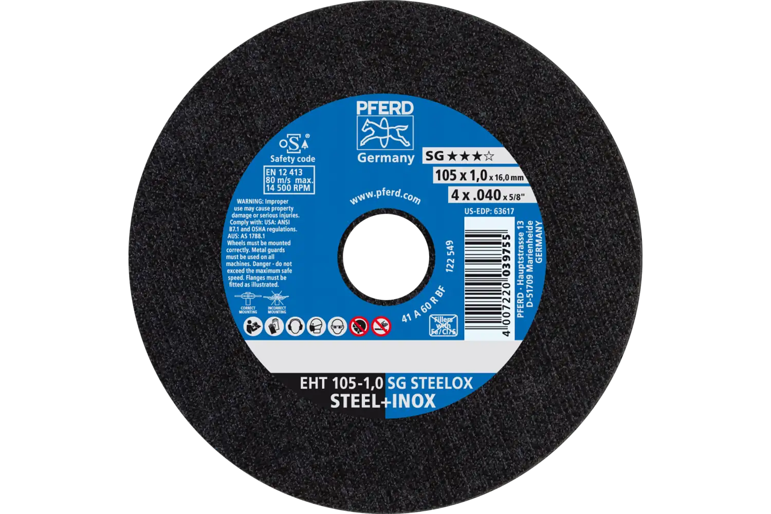 Disc de debitat (tăiere) EHT 105-1,0 SG STEELOX/16,0