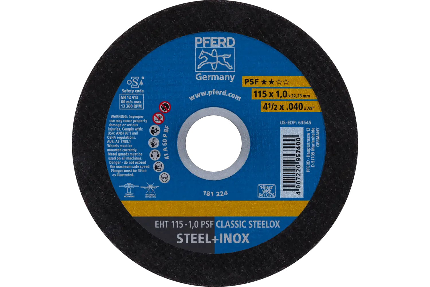 Disc de debitat (tăiere) EHT 115-1,0 PSF CLASSIC STEELOX