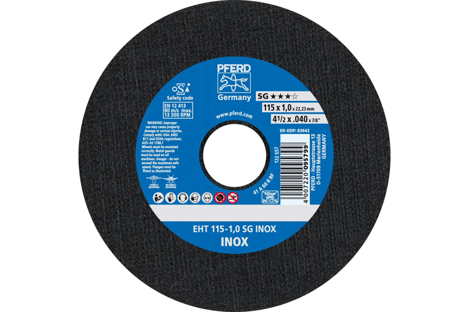 Disc de debitat (tăiere) EHT 115-1,0 SG INOX