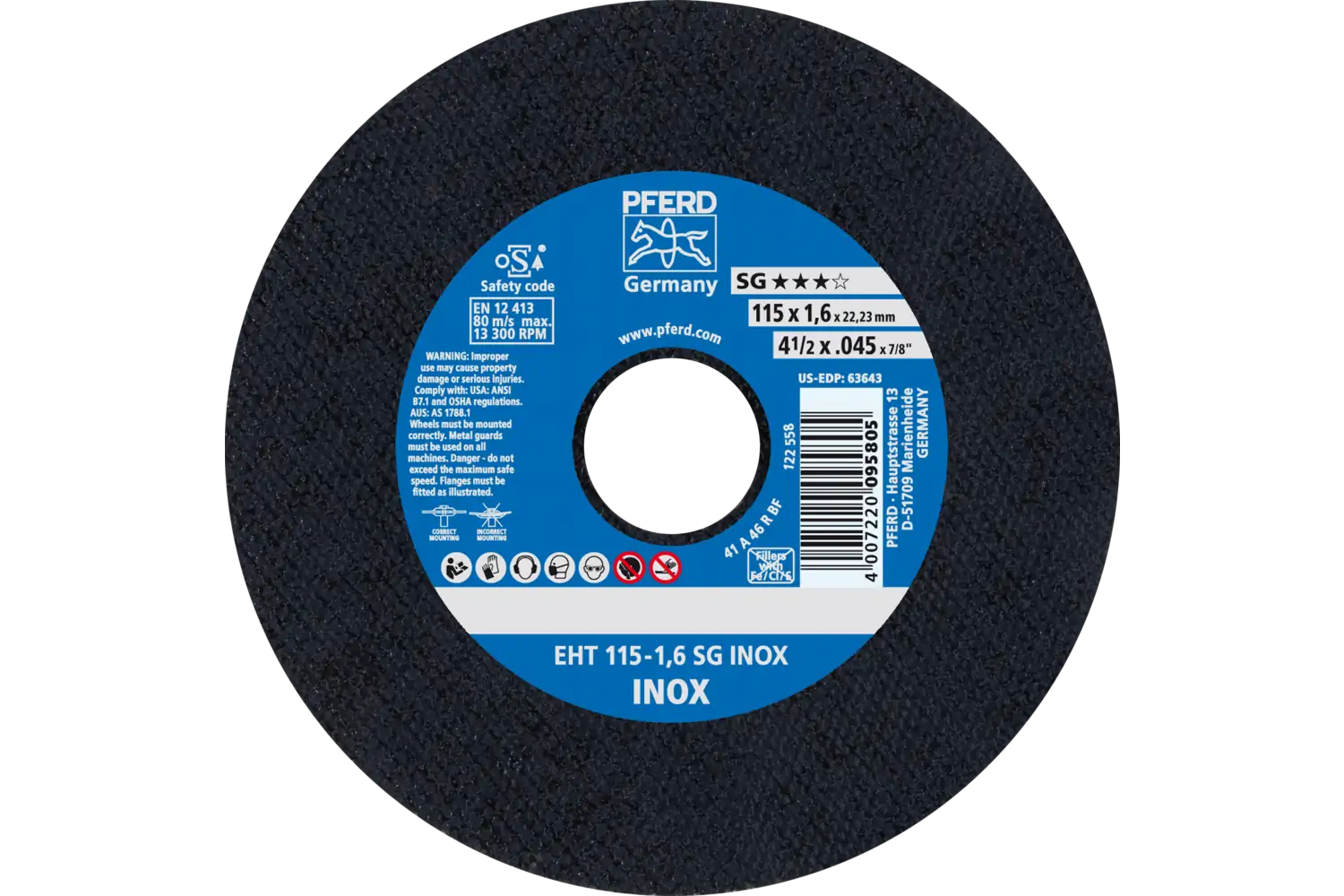 Disc de debitat (tăiere) EHT 115-1,6 SG INOX