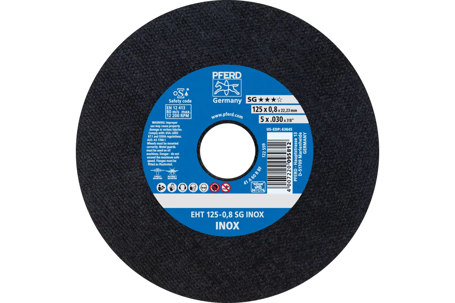 Disc de debitat (tăiere) EHT 125-0,8 SG INOX