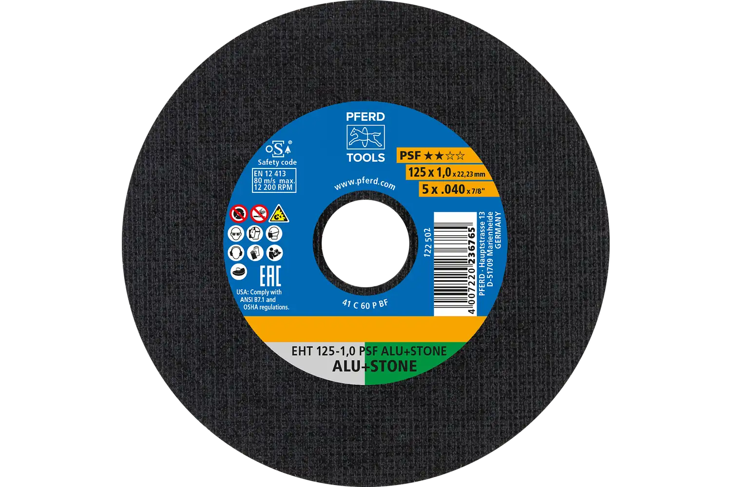 Disc de debitat (tăiere) EHT 125-1,0 PSF ALU+STONE (10)