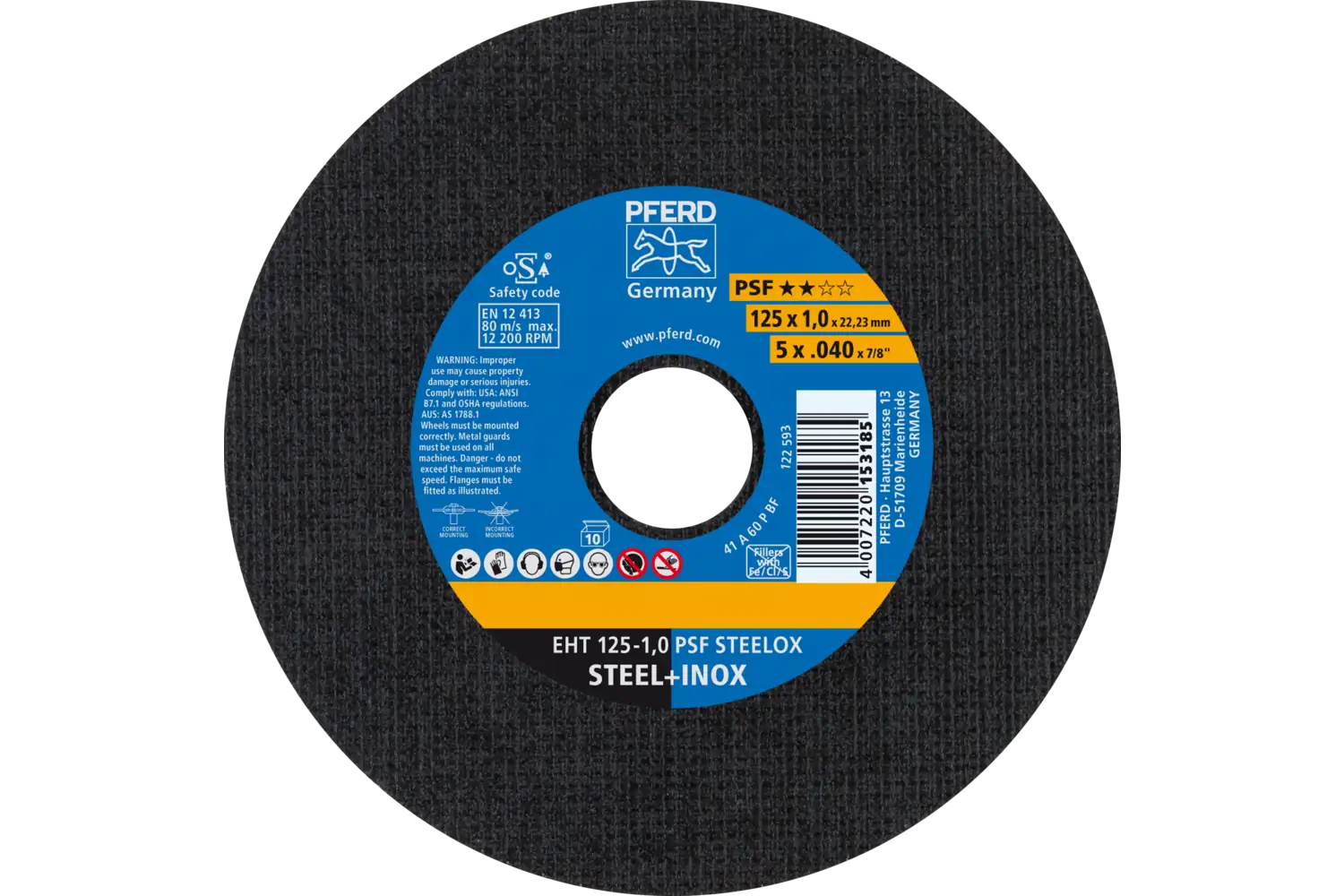 Disc de debitat (tăiere) EHT 125-1,0 PSF STEELOX (10)