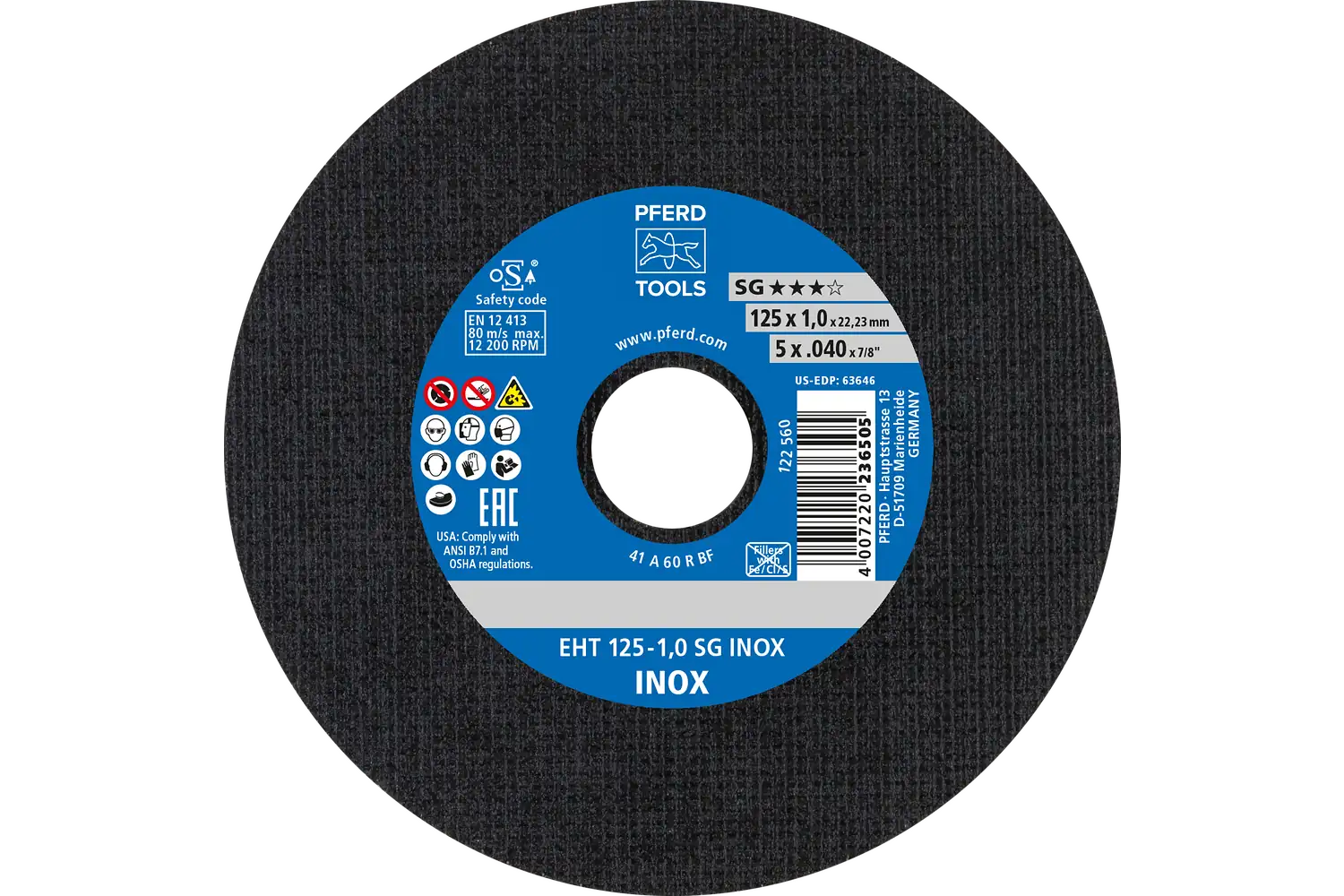 Disc de debitat (tăiere) EHT 125-1,0 SG INOX