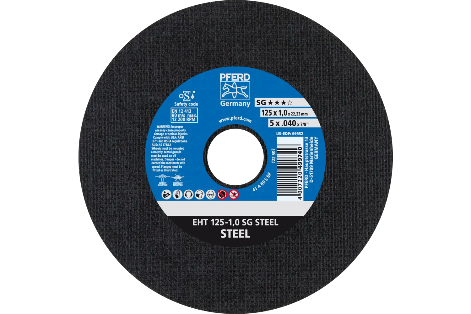 Disc de debitat (tăiere) EHT 125-1,0 SG STEEL