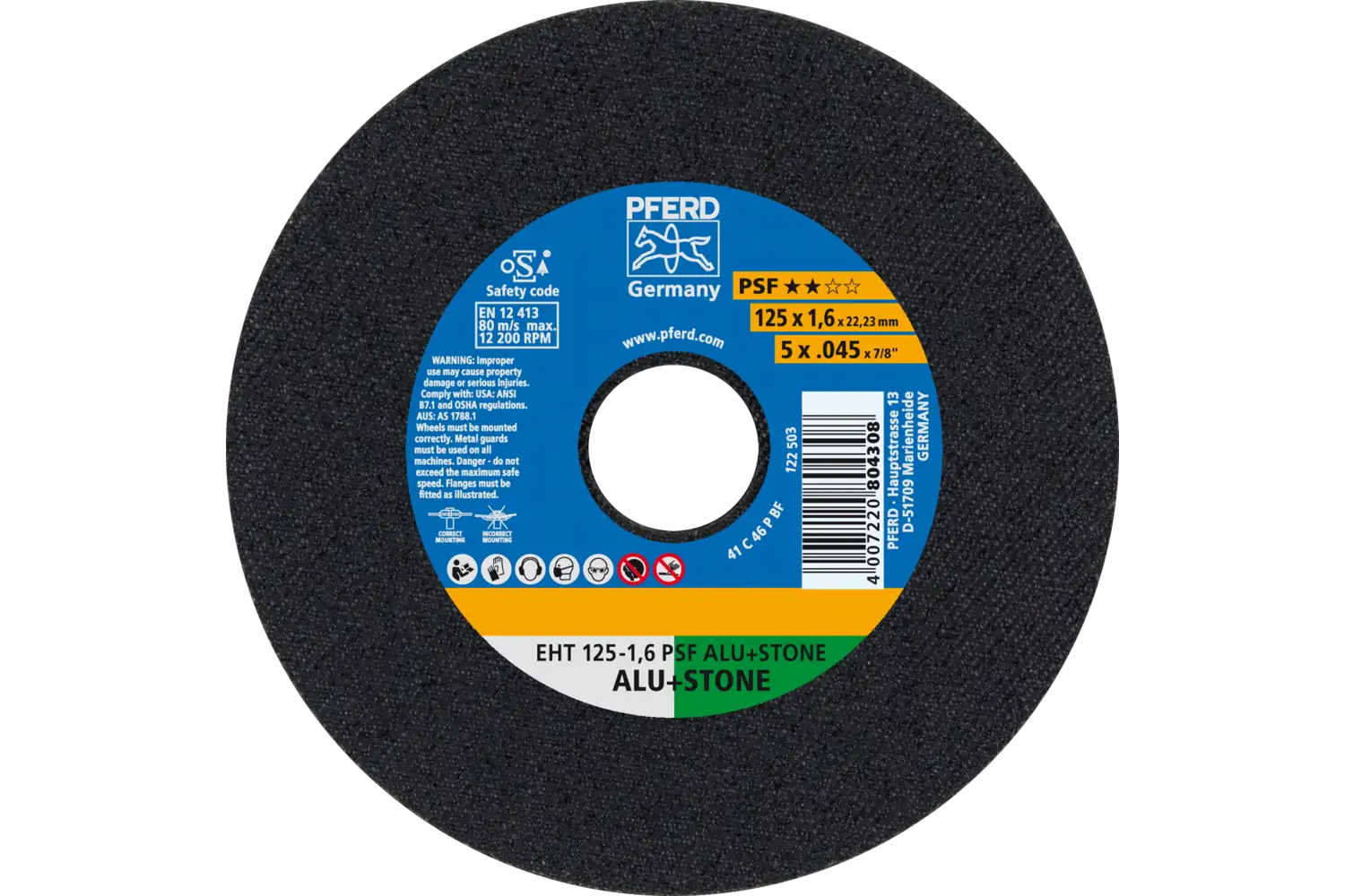 Disc de debitat (tăiere) EHT 125-1,6 PSF ALU+STONE