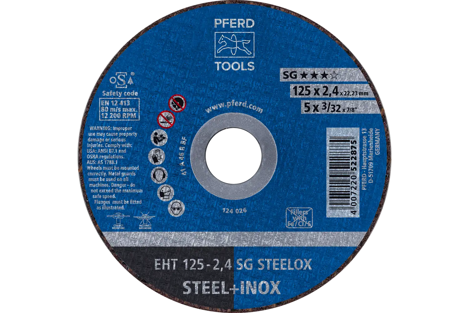 Disc de debitat (tăiere) EHT 125-2,4 SG STEELOX